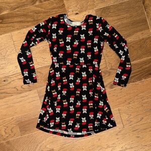 Black Dress with Christmas French  Bulldogs